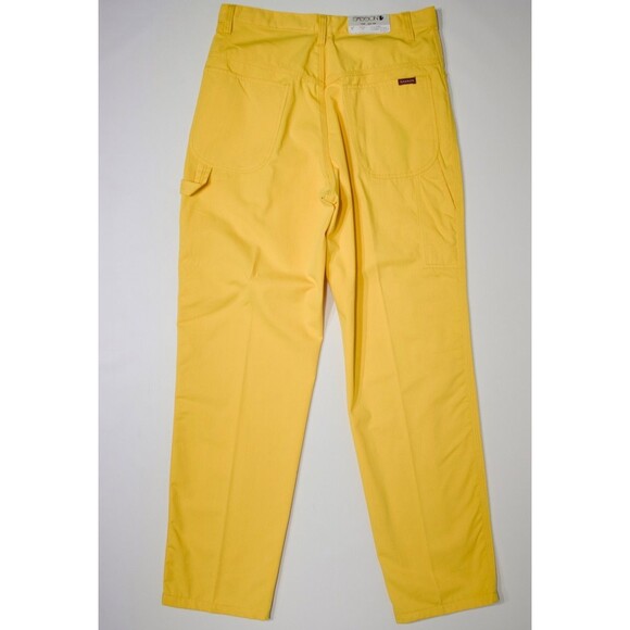 Vintage NWT 80s Sasson Yellow Carpenter Jeans Men Size 34x32 Made in Taiwan ROC - Picture 3 of 10